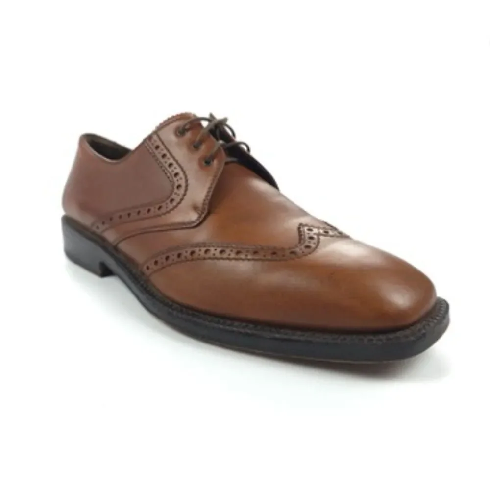 SALVATORE FERRAGAMO Tramezza Wingtip Oxford Brown Leather Old Money Quiet Luxury